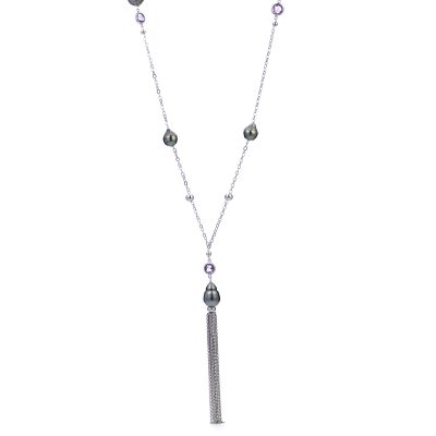 Sterling Silver Tahitian Pearl Necklace
