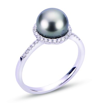 14KT White Gold Tahitian Pearl Ring