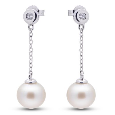 14KT White Gold Freshwater Pearl Earring
