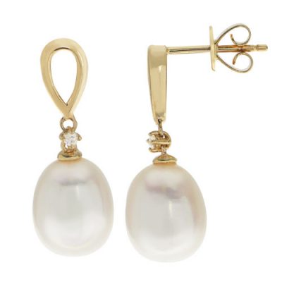 14KT Yellow Gold Freshwater Pearl Earring