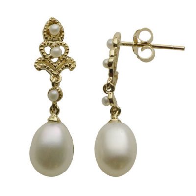 14KT Yellow Gold Freshwater Pearl Earring
