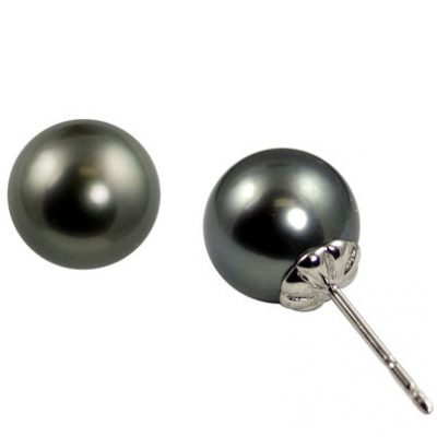 14KT White Gold Tahitian Pearl Earring