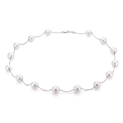 14KT White Gold Freshwater Pearl Necklace