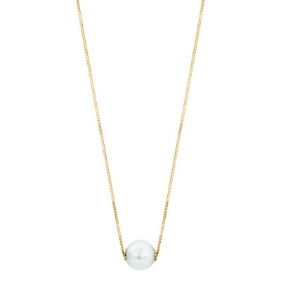 14KT Yellow Gold Akoya Pearl Solitaire Necklace