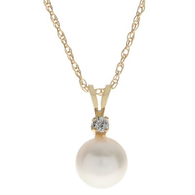 14KT White Gold Akoya Pearl Pendant