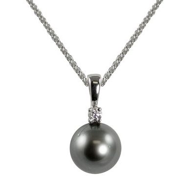14KT White Gold Tahitian Pearl Pendant