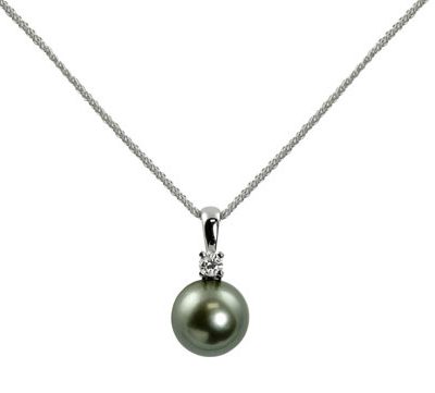 14KT White Gold Tahitian Pearl Pendant