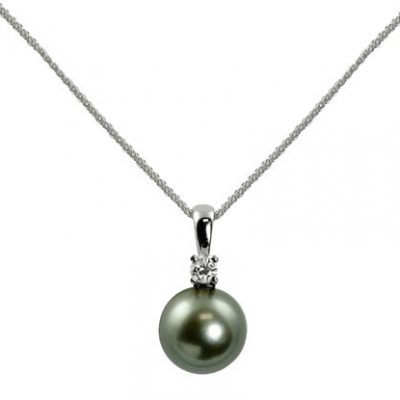 14KT White Gold Tahitian Pearl Pendant
