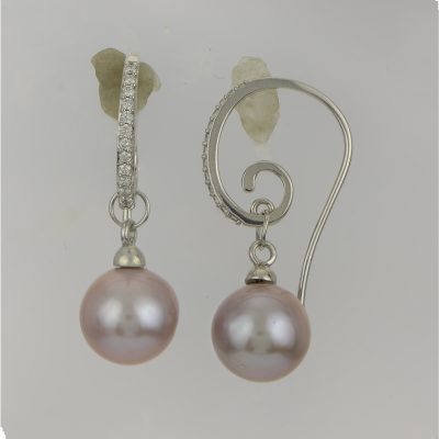 14KT White Gold Freshwater Pearl Earring