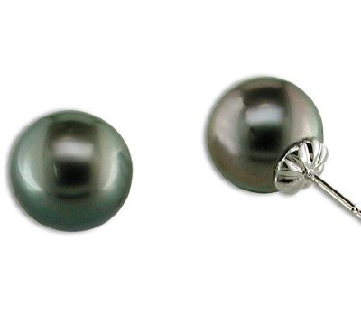 14KT White Gold Tahitian Pearl Earring