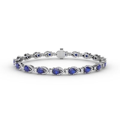 Pear-Shaped Sapphire and Diamond Bracelet