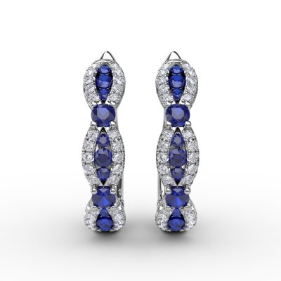 Vintage Sapphire and Diamond Hoops