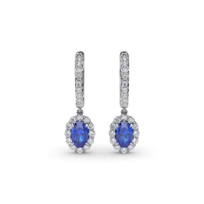 Dazzling Sapphire and Diamond Drop Earrings