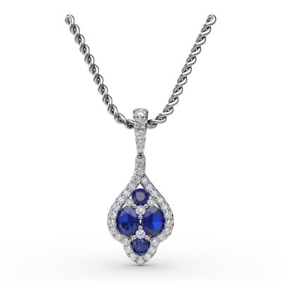 Precious Sapphire and Diamond Pendant
