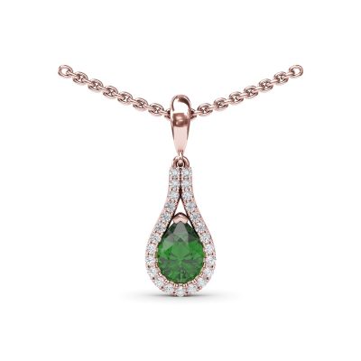 Emerald and Diamond Wrap Pendant