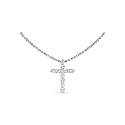Diamond Prong Cross Necklace