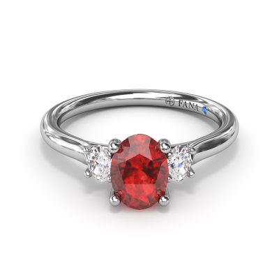 Three Stone Ruby and Diamond Ring