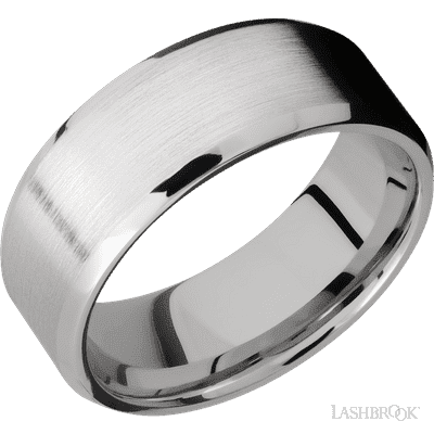 8 mm wide Beveled Cobalt Chrome band.