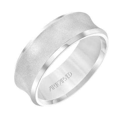 11-WV7188-G - ARTCARVED - Comfort Fit, engraved wedding band with beveled edges and satin finish