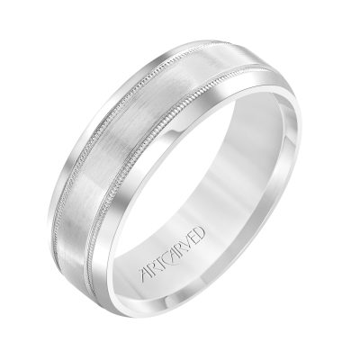 11-WV7316-G - ARTCARVED - Comfort Fit wedding band with brushed finish, milgrain and rolled edges