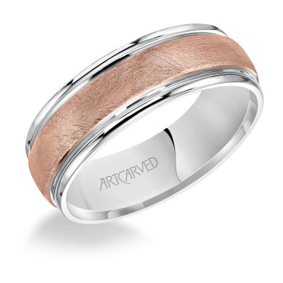 11-WV7470-G - ARTCARVED - Domed Crystalline finished flat edges Comfort Fit wedding band