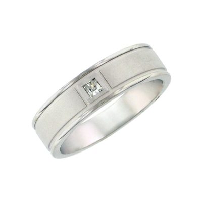 22-V5011-G - ARTCARVED - Comfort Fit, diamond wedding band with textured finish and rolled edges