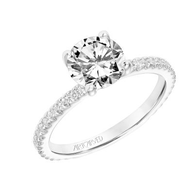 31-V803-E - ARTCARVED - Stackable Curved Band with Graduated Five-Stone Rose Cut Diamonds