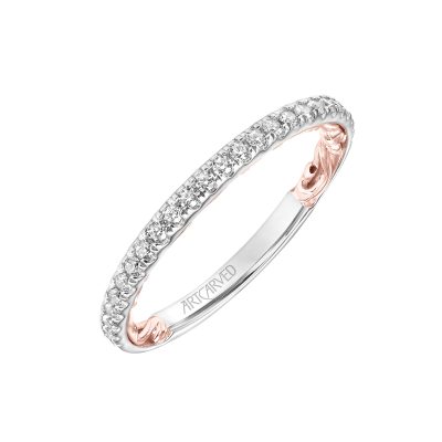 31-V903-L - ARTCARVED - Lyric Diamond Wedding Band with Inner Carved details