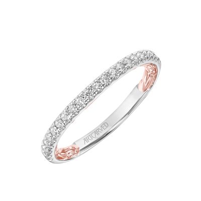 31-V911-L - ARTCARVED - Lyric Diamond Wedding Band with Inner Carved details
