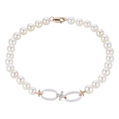 14KT Rose Gold Freshwater Pearl Bracelet