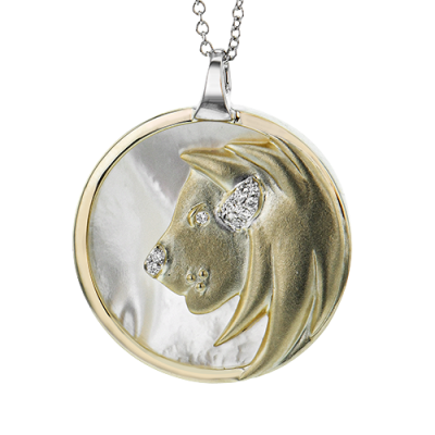 LEO-Y Pendant in 14k Gold with Diamonds