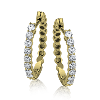 ZE298 Hoop Earring in 14k Gold with Diamonds