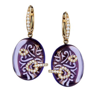 ZE631 Color Earring in 14k Gold with Diamonds