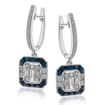 ZE639 Color Earring in 14k Gold with Diamonds