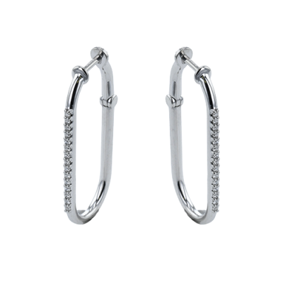 ZE857 Hoop Earring in 14k Gold with Diamonds