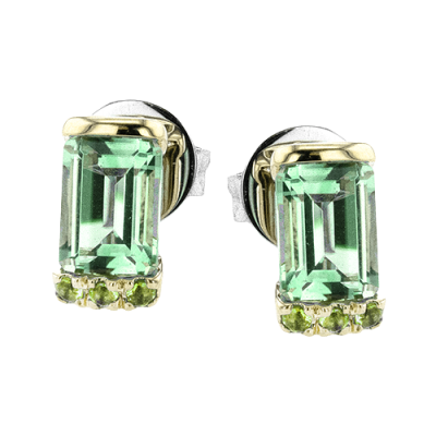 ZE876-Y Color Earring in 14k Gold with Diamonds
