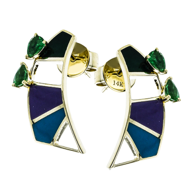 ZE902 Color Earring in 14k Gold