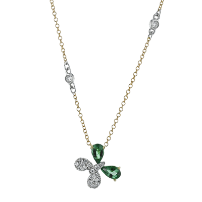 ZP1249 Color Pendant in 14k Gold with Diamonds