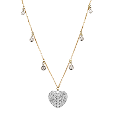 ZP1320 Heart Pendant in 14k Gold with Diamonds