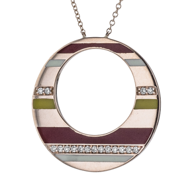 ZP1359 Color Pendant in 14k Gold with Diamonds