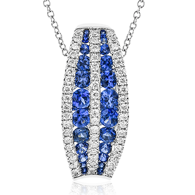 ZP899 Color Pendant in 14k Gold with Diamonds