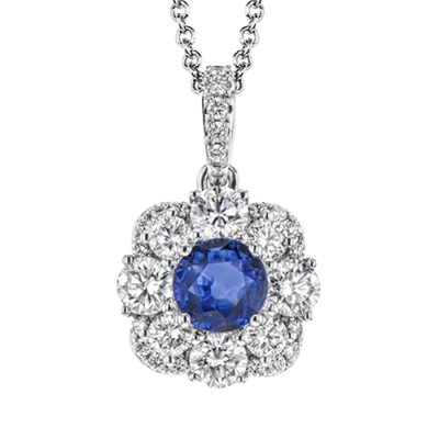 ZP901 Color Pendant in 14k Gold with Diamonds