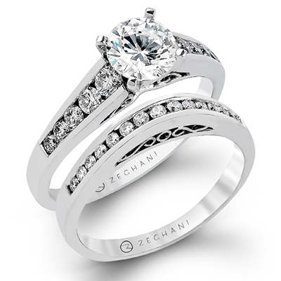 ZR118 Wedding Set in 14k Gold with Diamonds