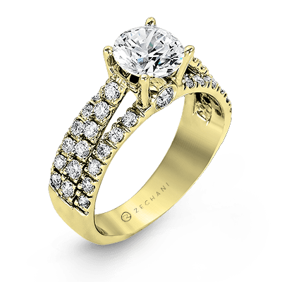 ZR120 Engagement Ring in 14k Gold with Diamonds