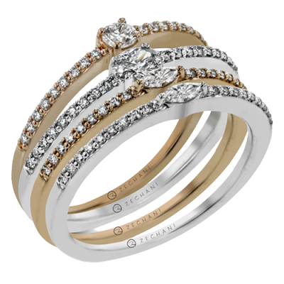 ZR1584 Right Hand Ring in 14k Gold with Diamonds