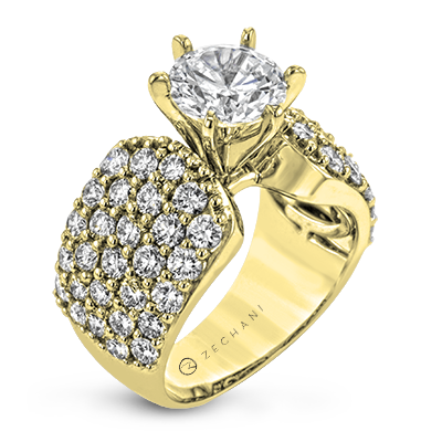 ZR1639 Engagement Ring in 14k Gold with Diamonds