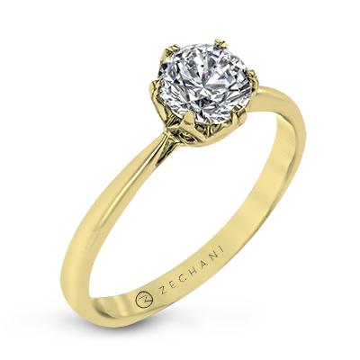 ZR1710 Engagement Ring in 14k Gold with Diamonds
