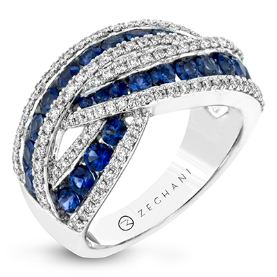ZR1861 Color Ring in 14k Gold with Diamonds