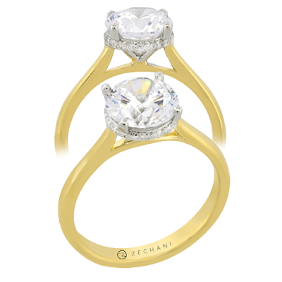 ZR2494 Engagement Ring in 14k Gold with Diamonds