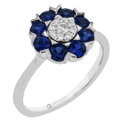 ZR2592 Color Ring in 14k Gold with Diamonds